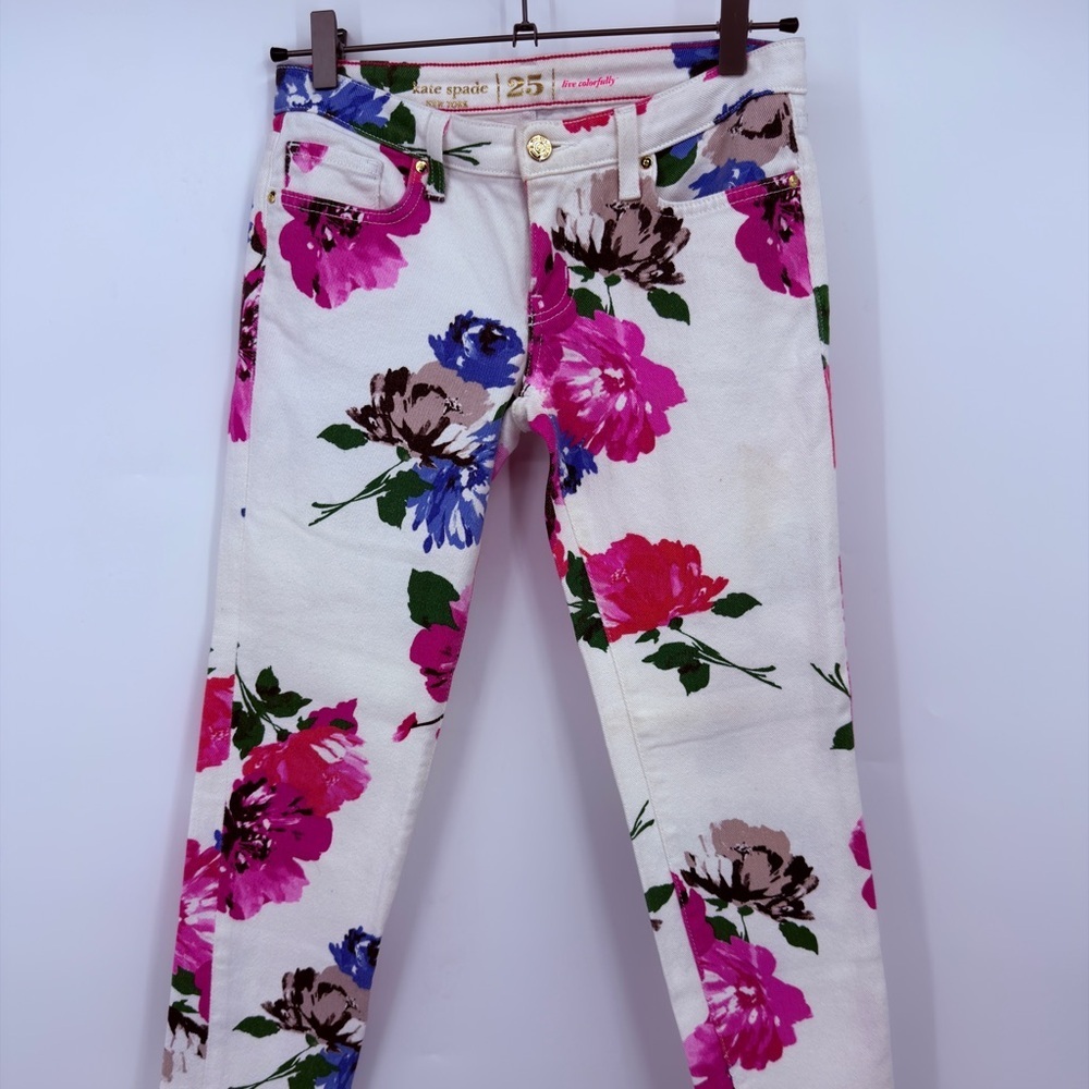 Kate Spade New York Floral Skinny Jeans Size 25 - Picture 2 of 6